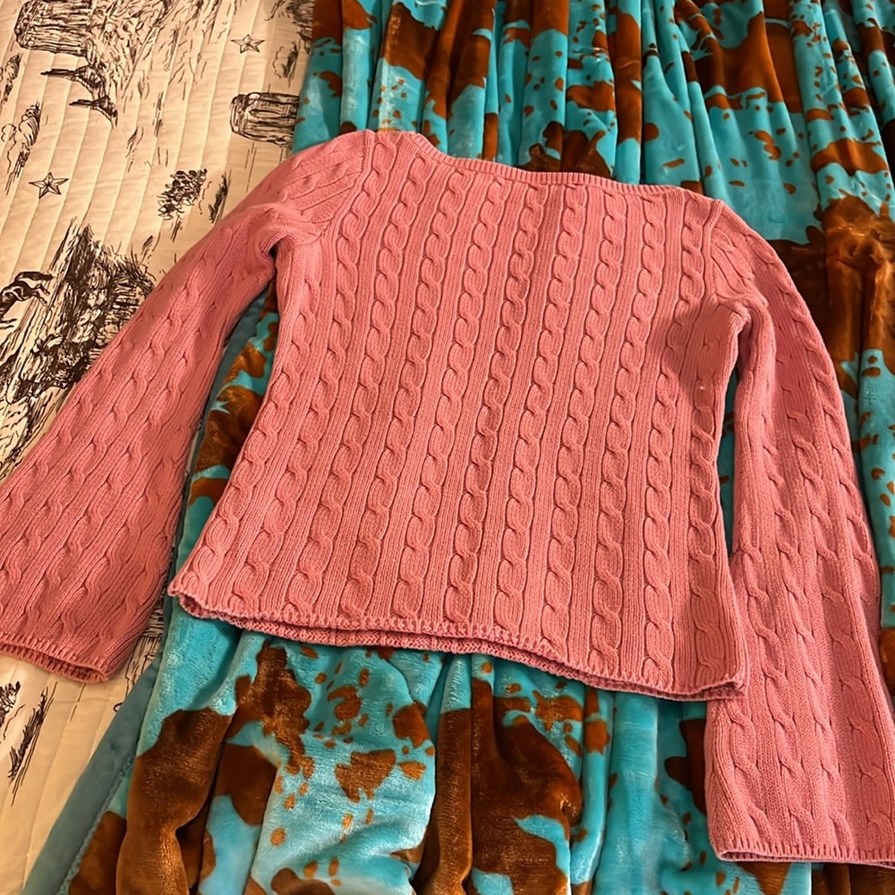Ralph Lauren sport bell sleeve cableknit sweater - Picture 6 of 10